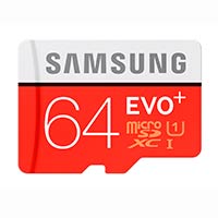 Карта памяти Samsung, класс 10, EVO+, 64 ГБ