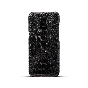 Черный чехол из кожи крокодила для Samsung Galaxy S9